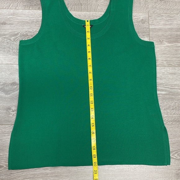 Misook Knit Double Scoop Neck Sleeveless Tank Green L - Picture 7 of 10